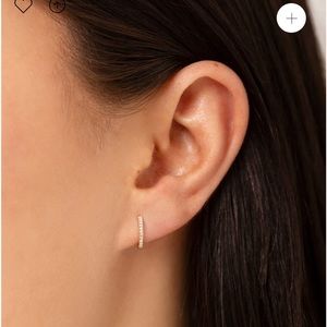 Ring Concierge Petite Diamond & gold Huggie earrings